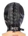 Cagoule simili cuir avec bandeau amovible - Fetish Tentation