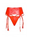 Porte-jarretelles wetlook avec string rouge