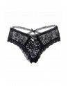 Tanga noir en dentelle fine